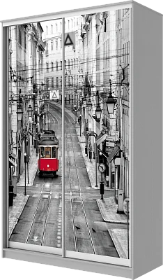 картинка Шкаф-купе 2-х дверный с фотопечатью Лондон, трамвай от магазина КУПИ КУПЕ